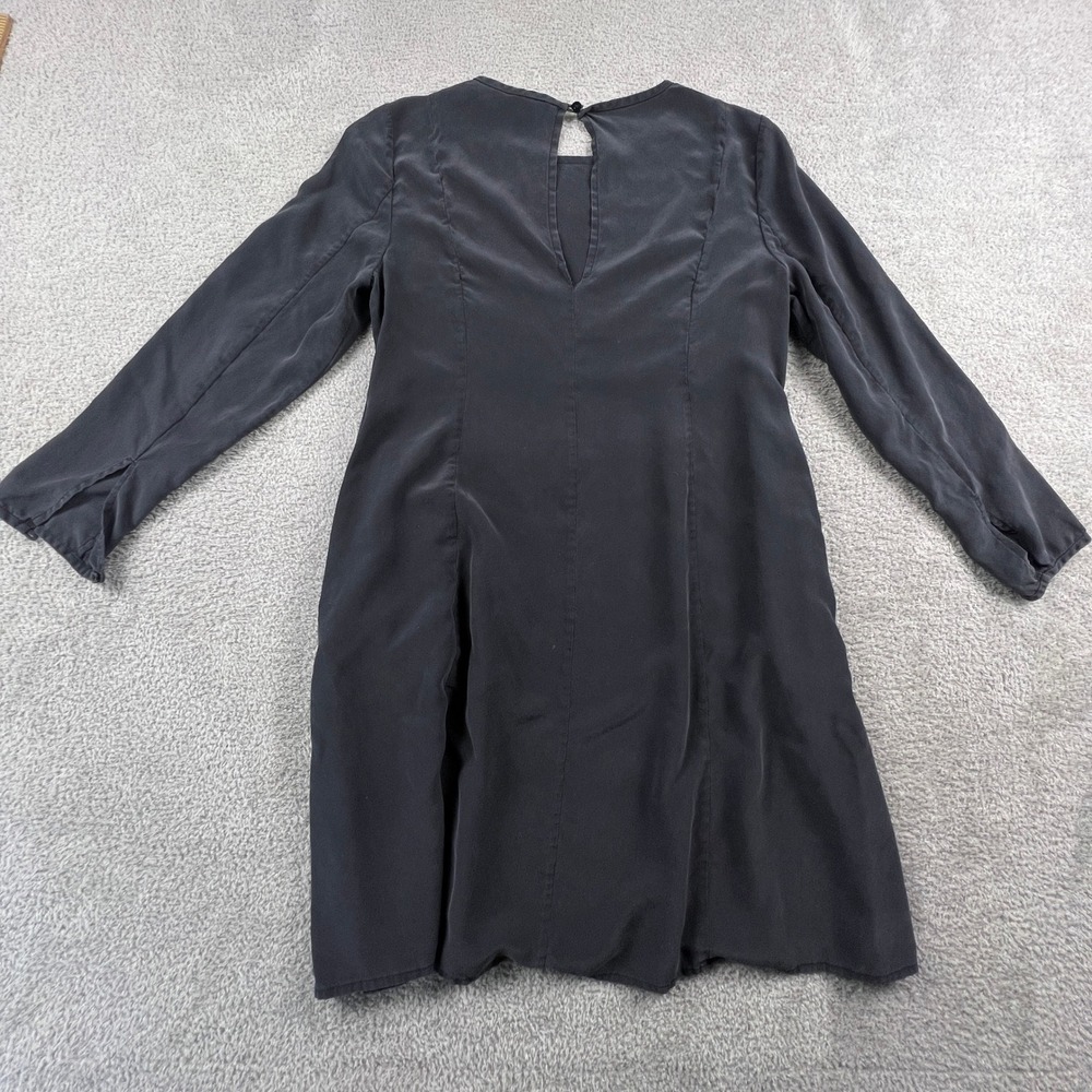 Everlane 100%‎ Silk Dress Womens XS Black Sandwashed Keyhole Back Minimalist - Picture 2 of 11